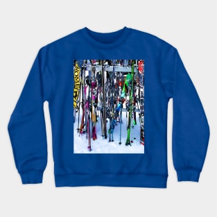 The Ski Party - Skis and Poles Crewneck Sweatshirt